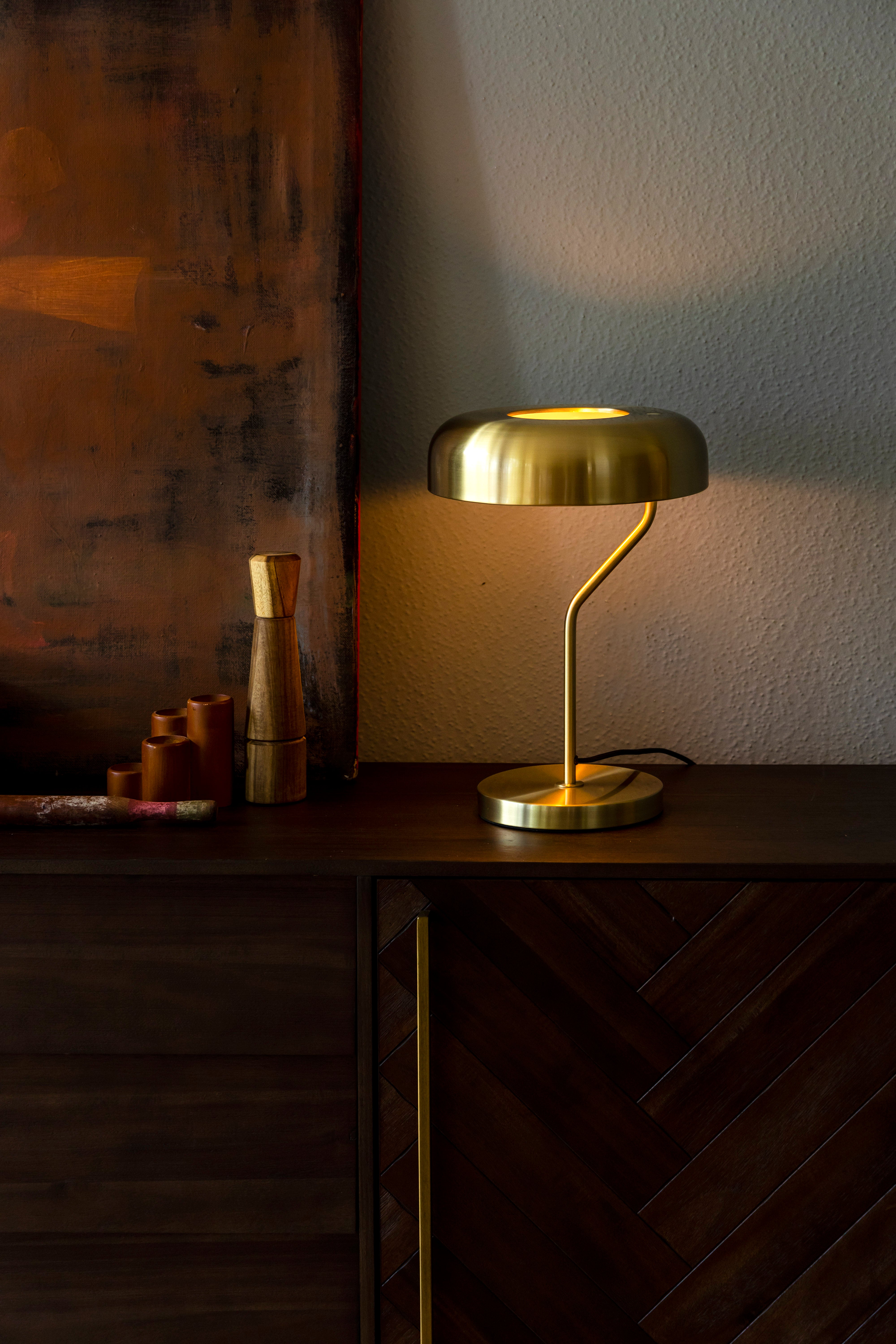 Dutchbone Eclipse Brass Open Top Table Lamp